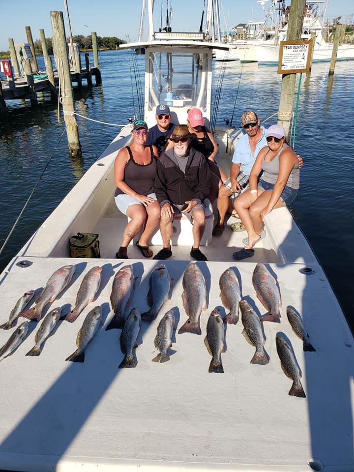6 large redfish caught while fishing in NC