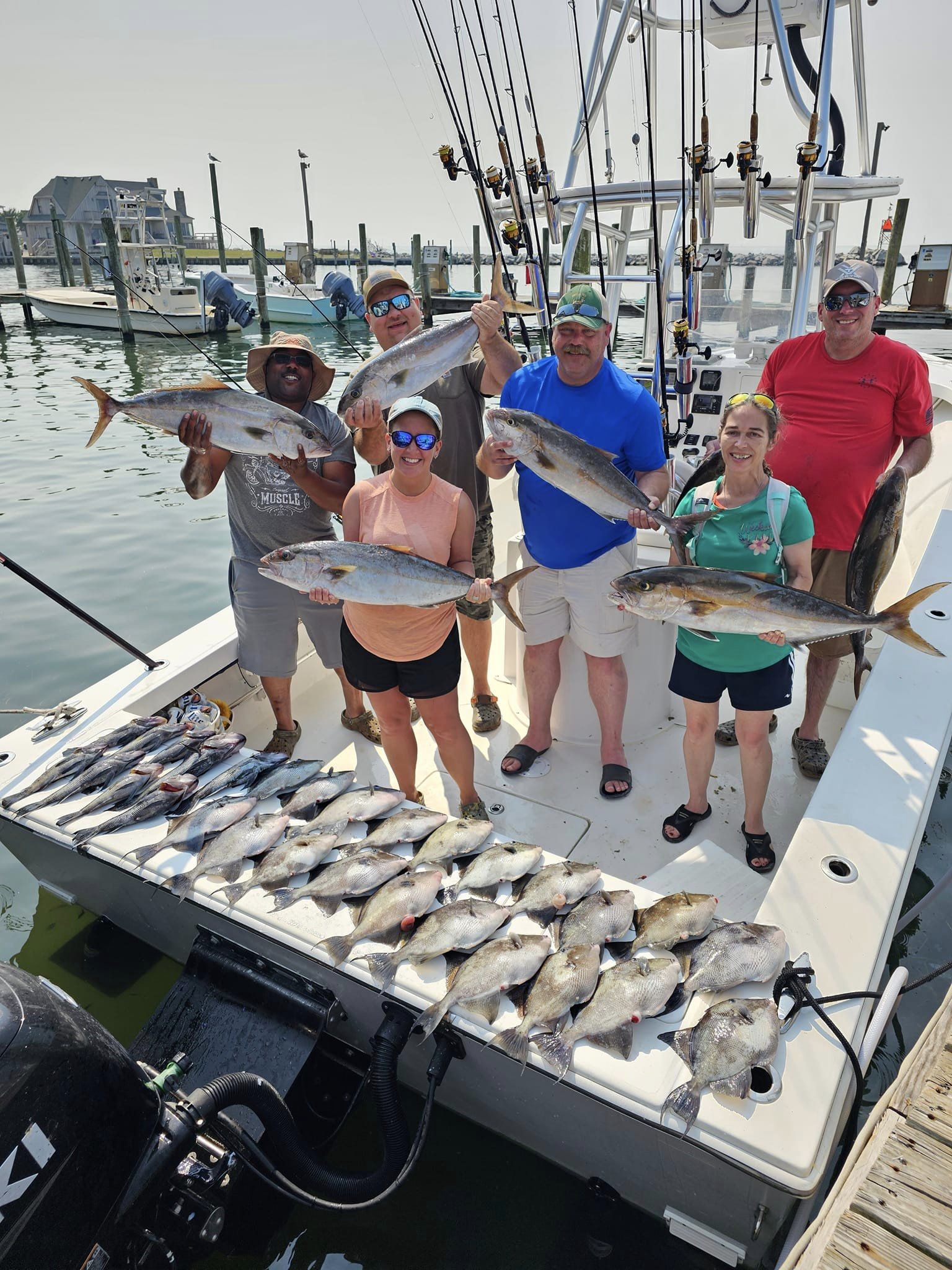 6 anglers fishing in Hatteras with 3 big fish caught