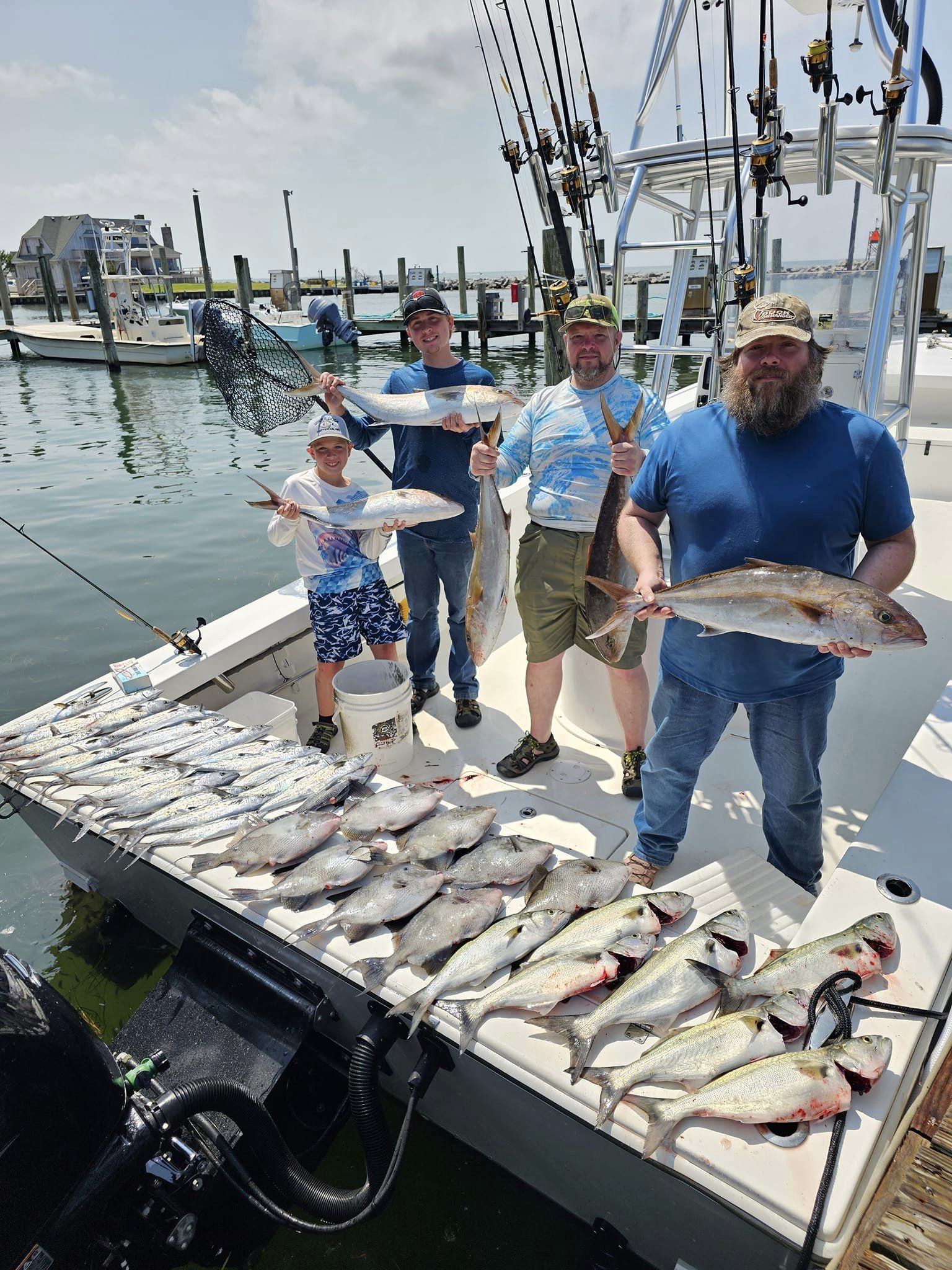 Two Greater Amberjack, a 36-inch fish, caught while fishing in NC