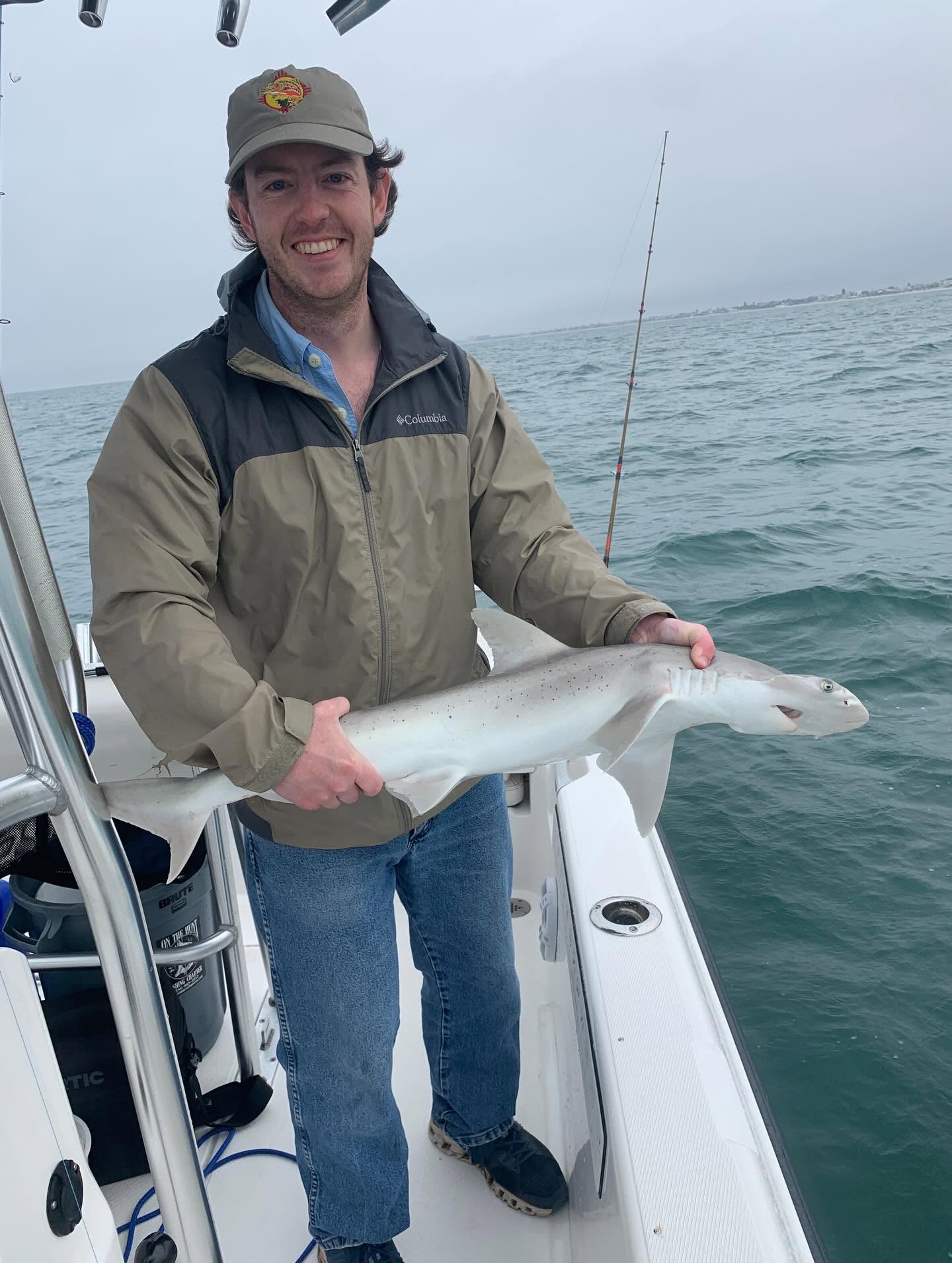 Bonnethead shark caught while fishing in New Smyrna Beach FL on boat deck