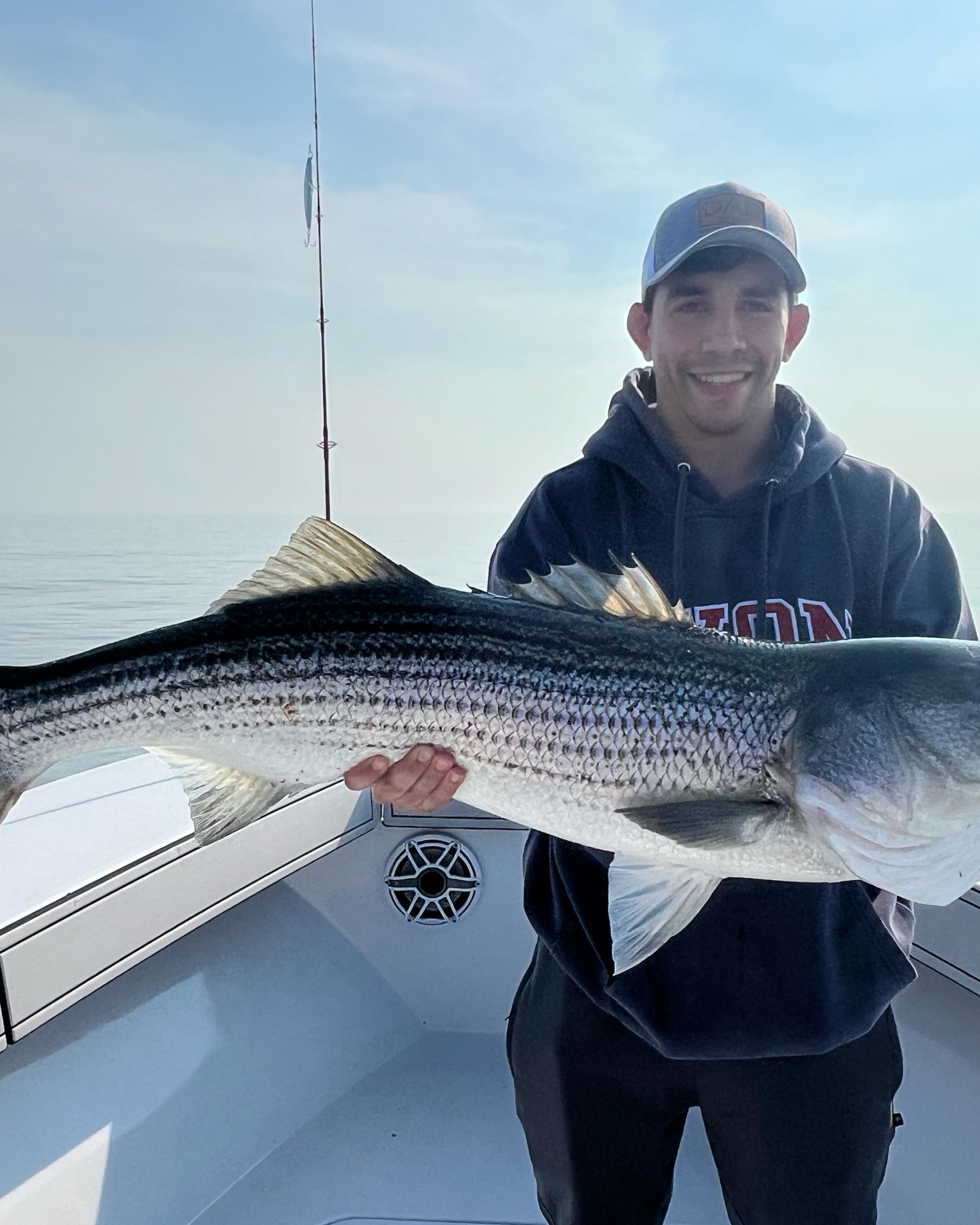 Striped bass caught while fishing in Dennis Port