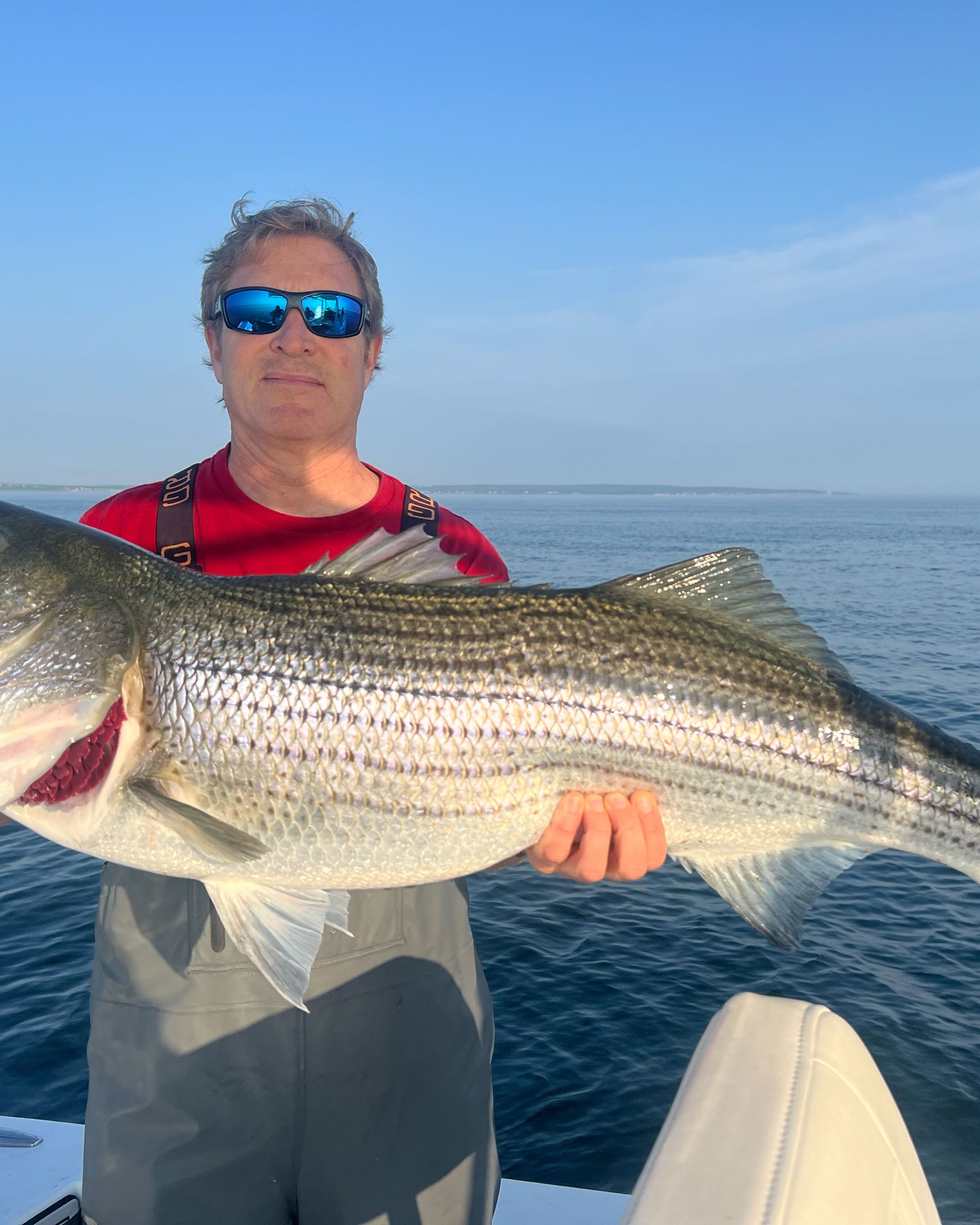 Striped bass caught while fishing in Dennis Port