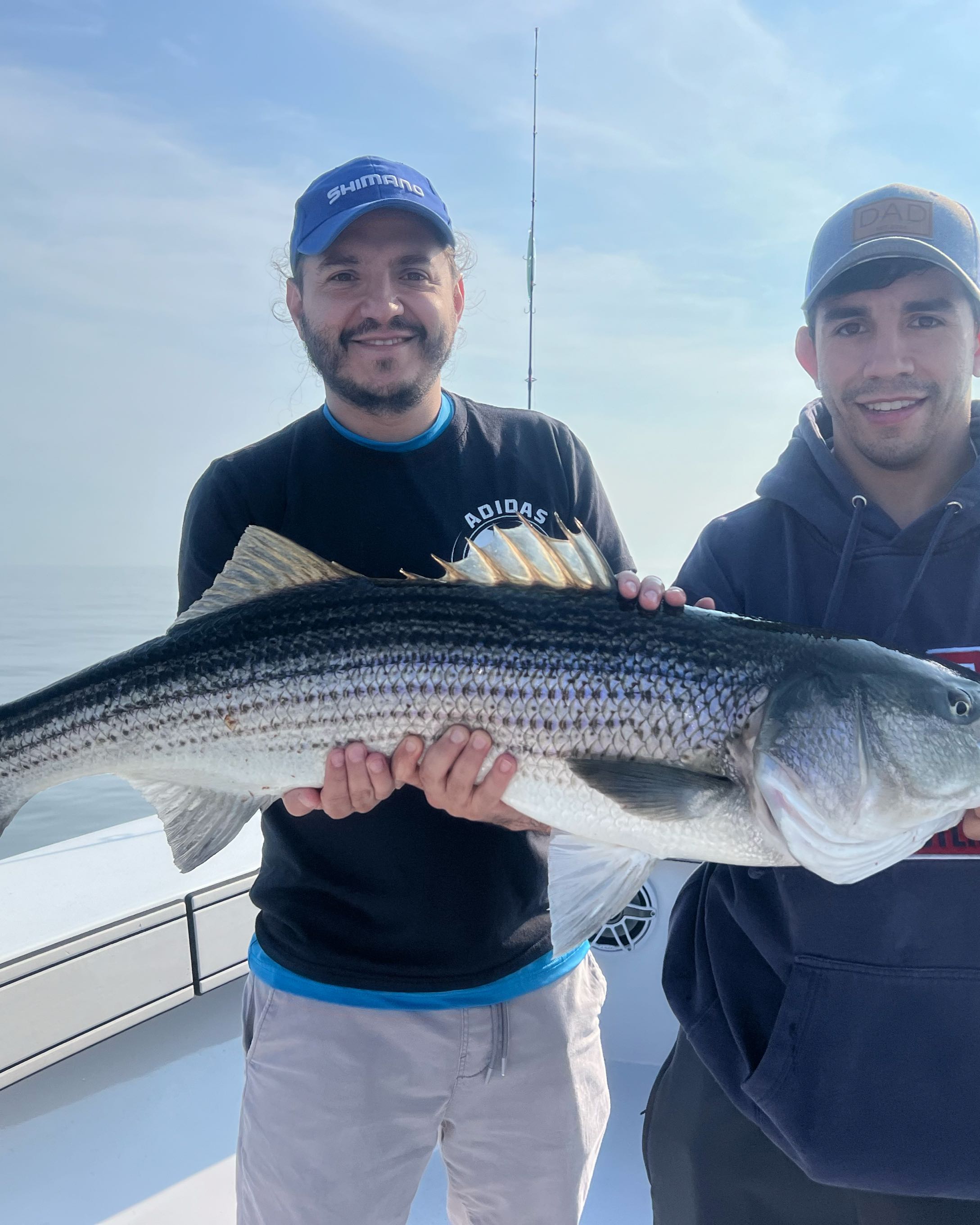 Striped bass caught during fishing trip in Dennis Port