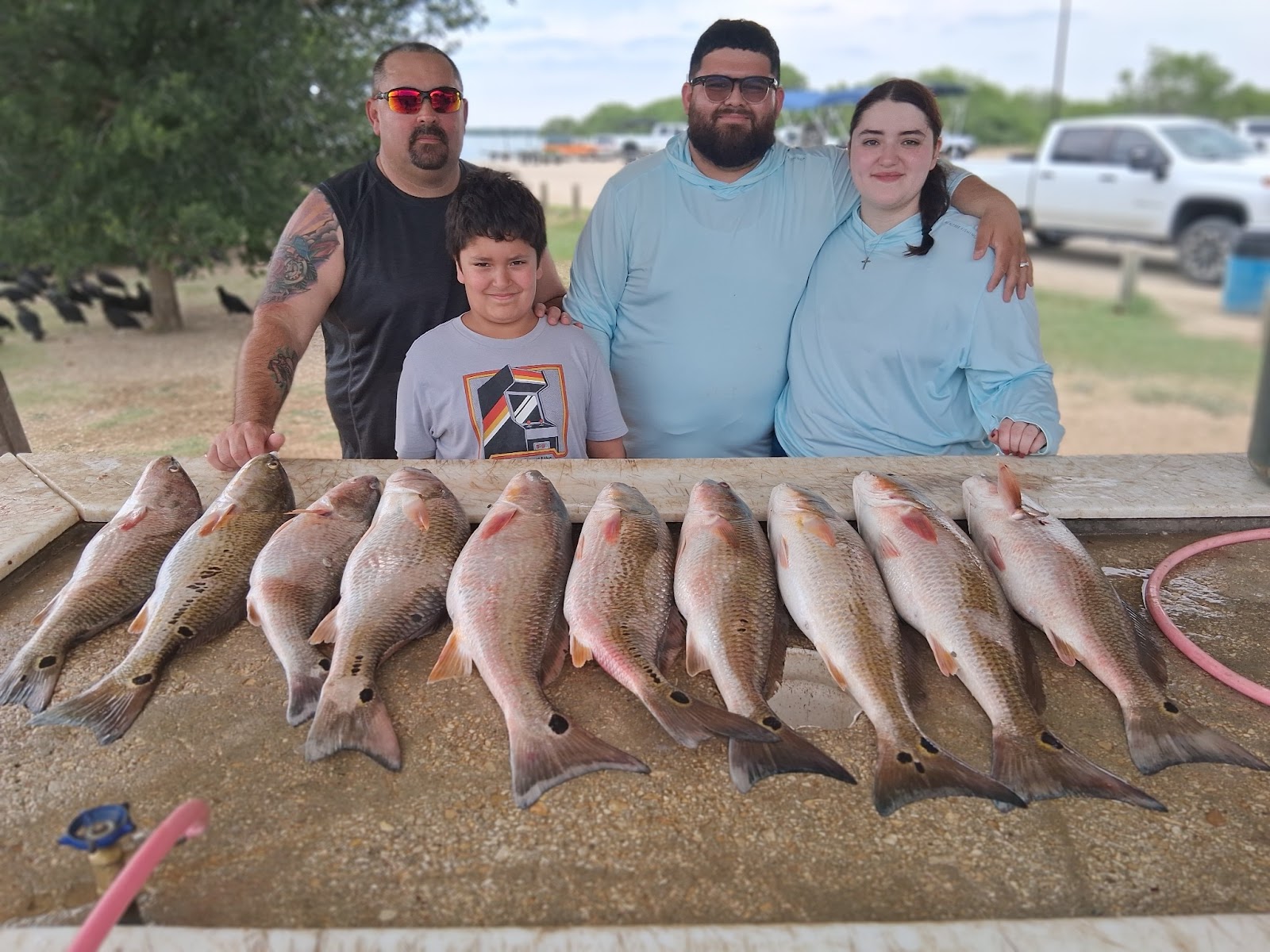 6 fishermen caught several fish at Elmendorf