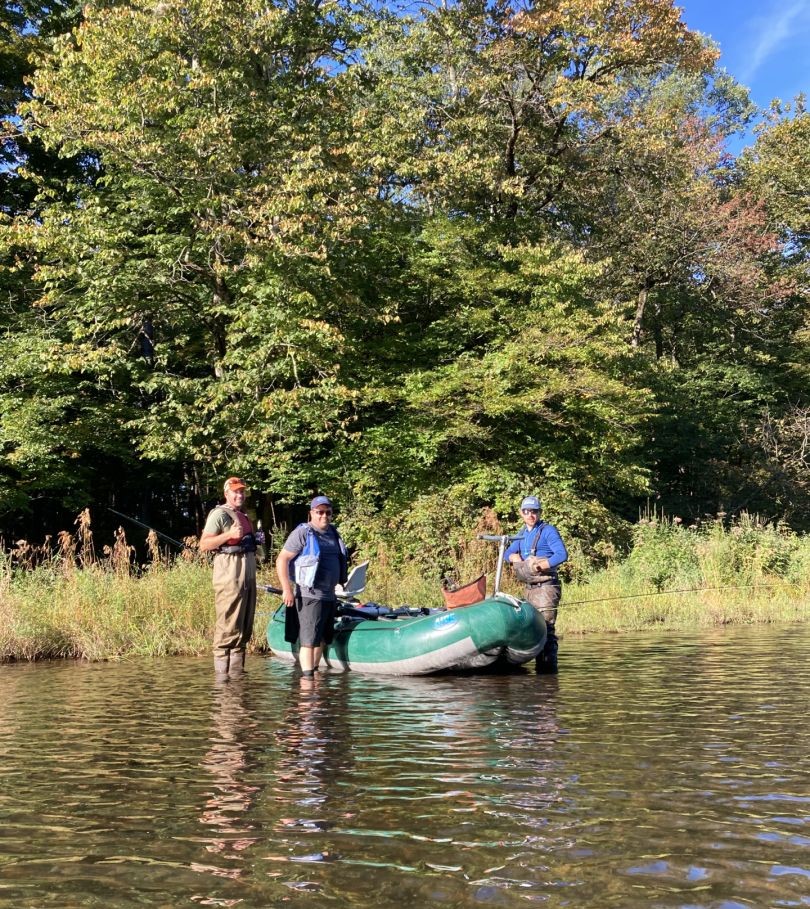 Three people enjoying water sports in Hampden