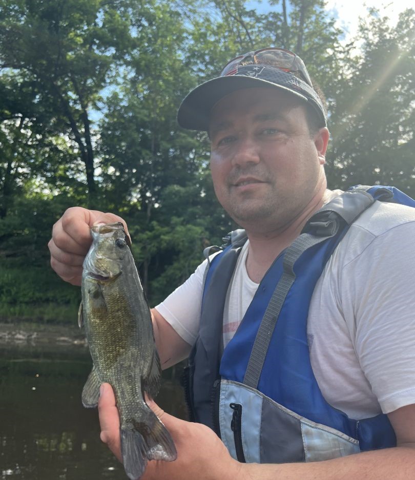 Lone angler enjoying fishing in MA