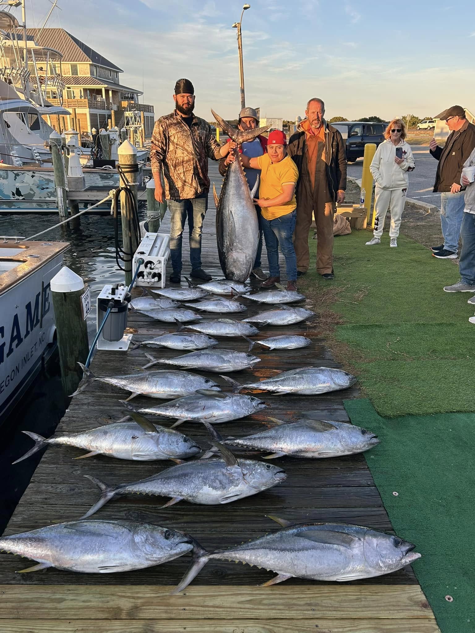 School of 9 tuna, including yellowfin and blackfin tuna, caught in NC