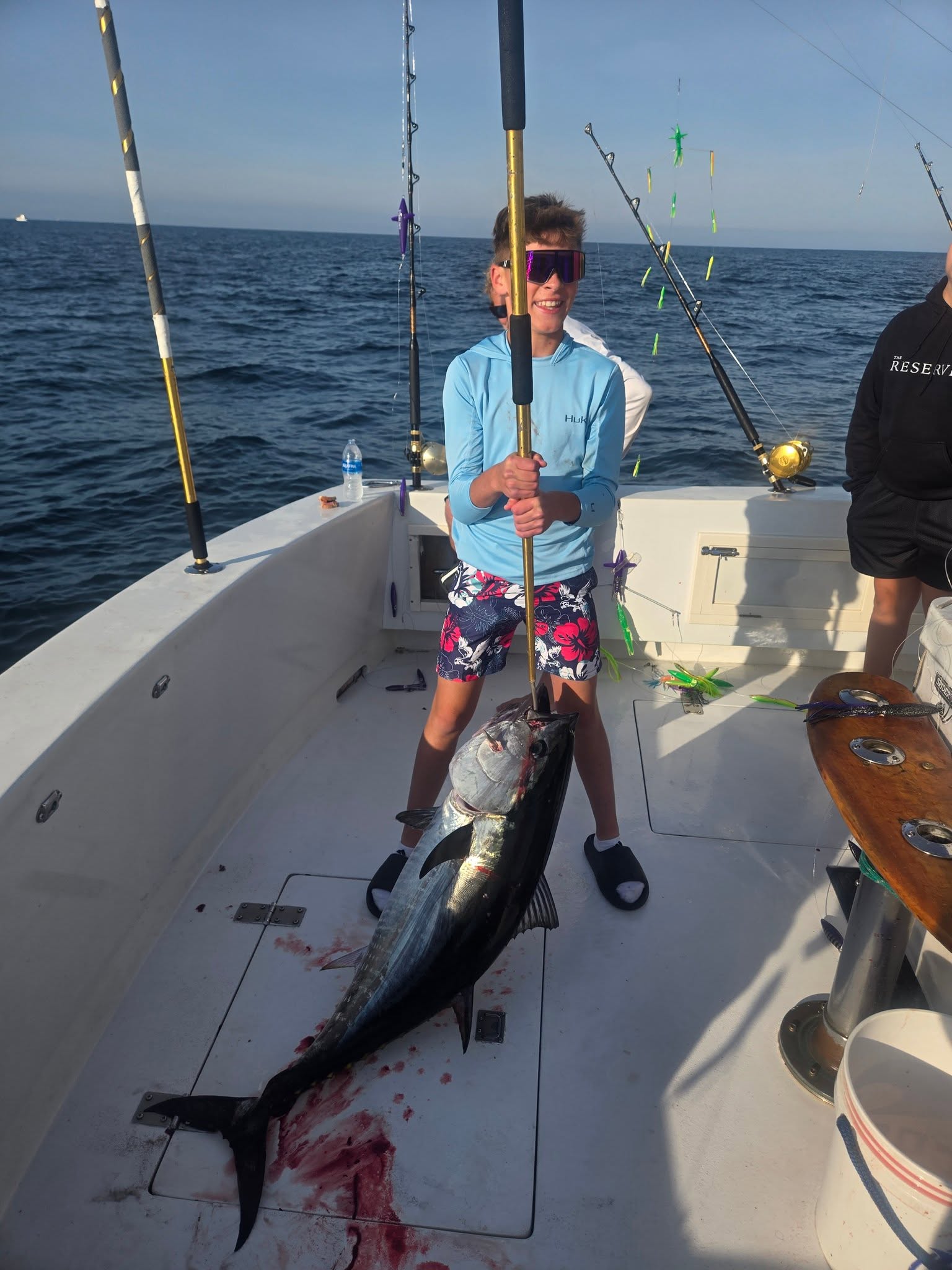 Large fish caught on fishing boat deck in Belmar NJ