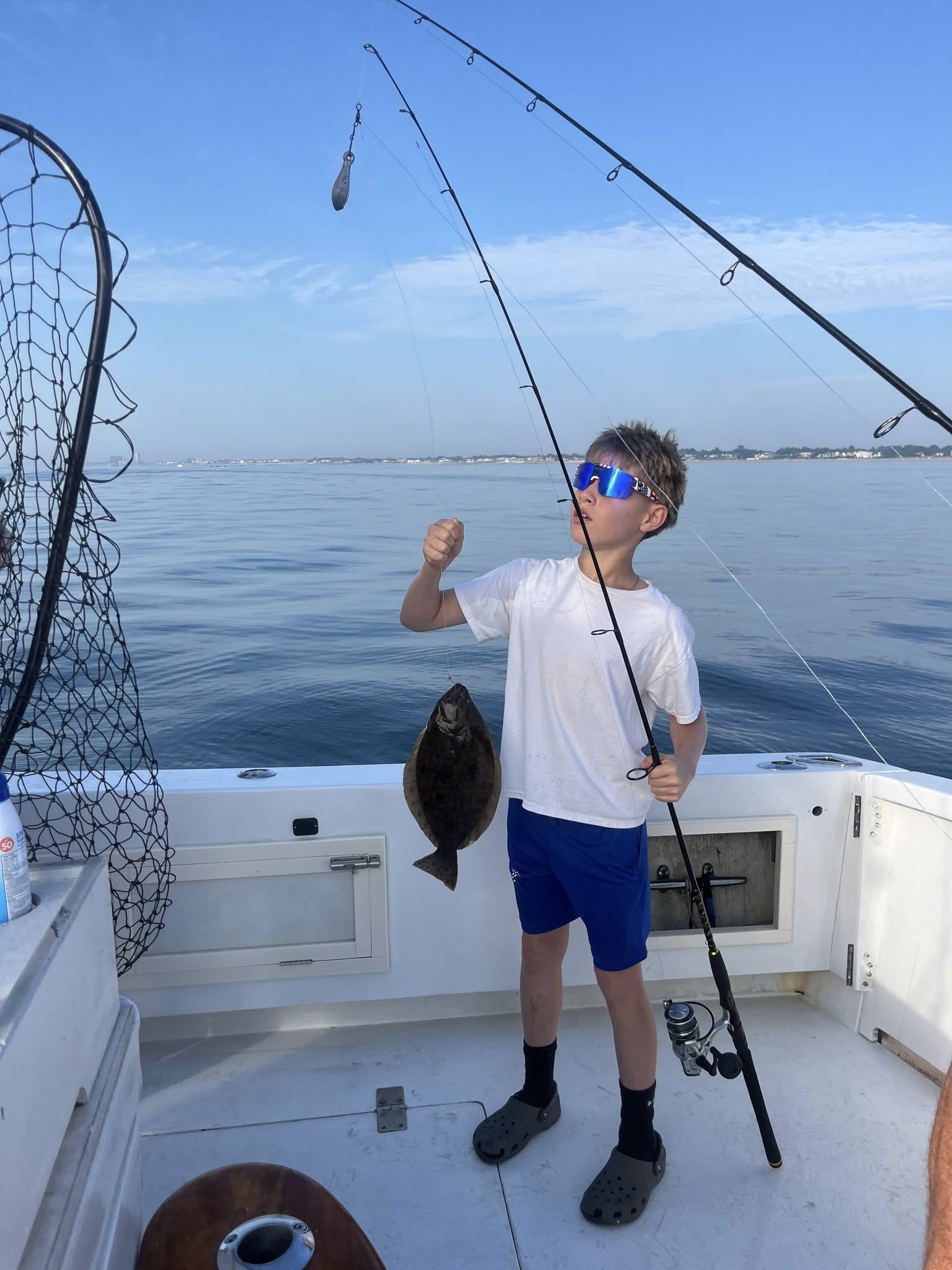 Southern flounder caught while fishing on boat in Belmar NJ waters