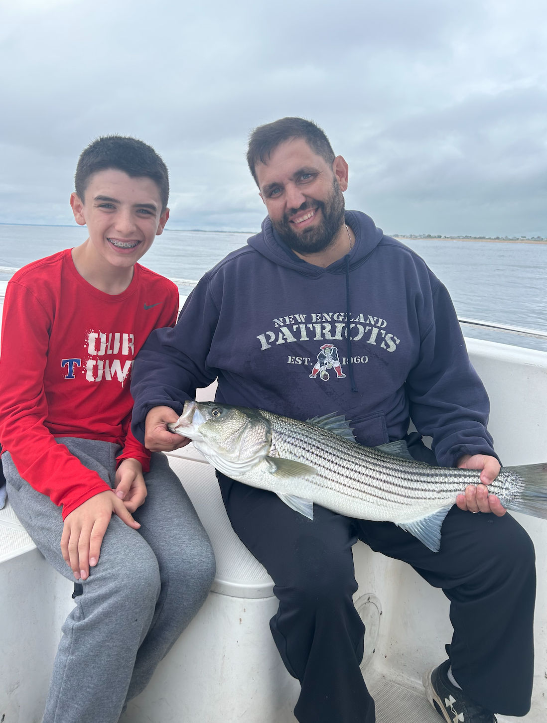 Striped bass caught in Newburyport, Massachusetts