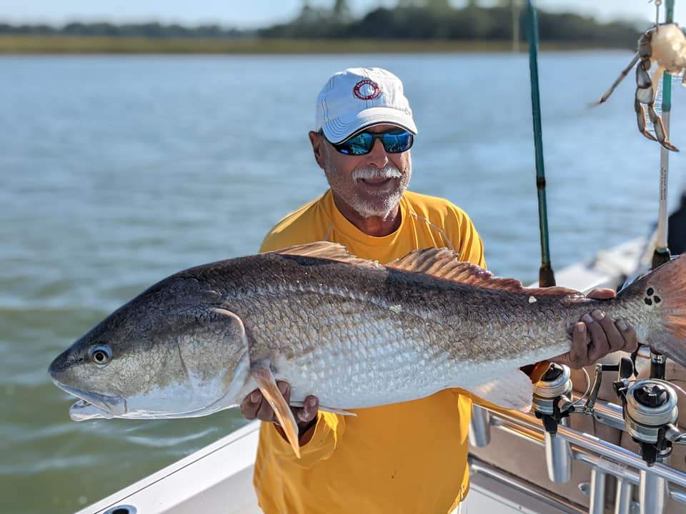 Redfish measuring 32 inches caught at Kiawah Island