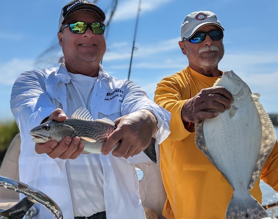 Two redfish caught on Kiawah Island