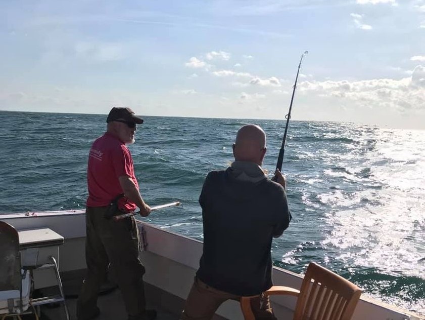 A lone angler fishing in Morehead City