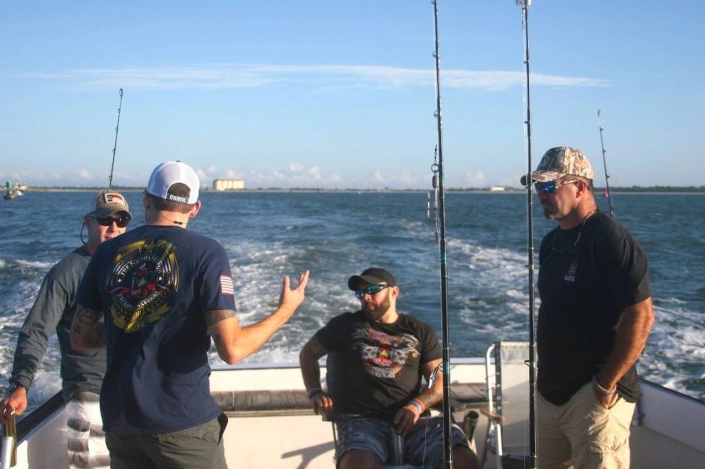 Four people fishing in NC