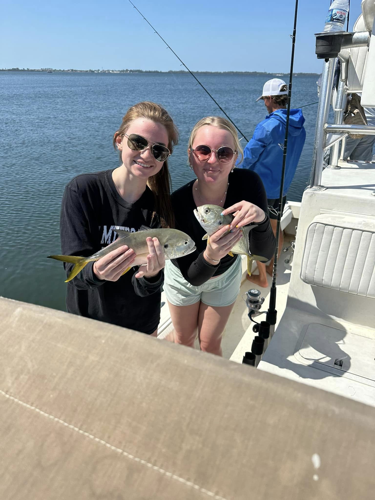 Two crevalle jack fish caught in Holmes Beach