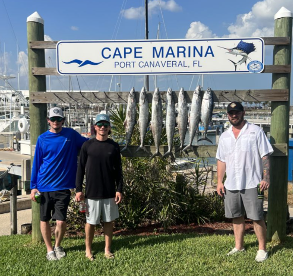 5 large fish caught in a fishing tour at Port Canaveral