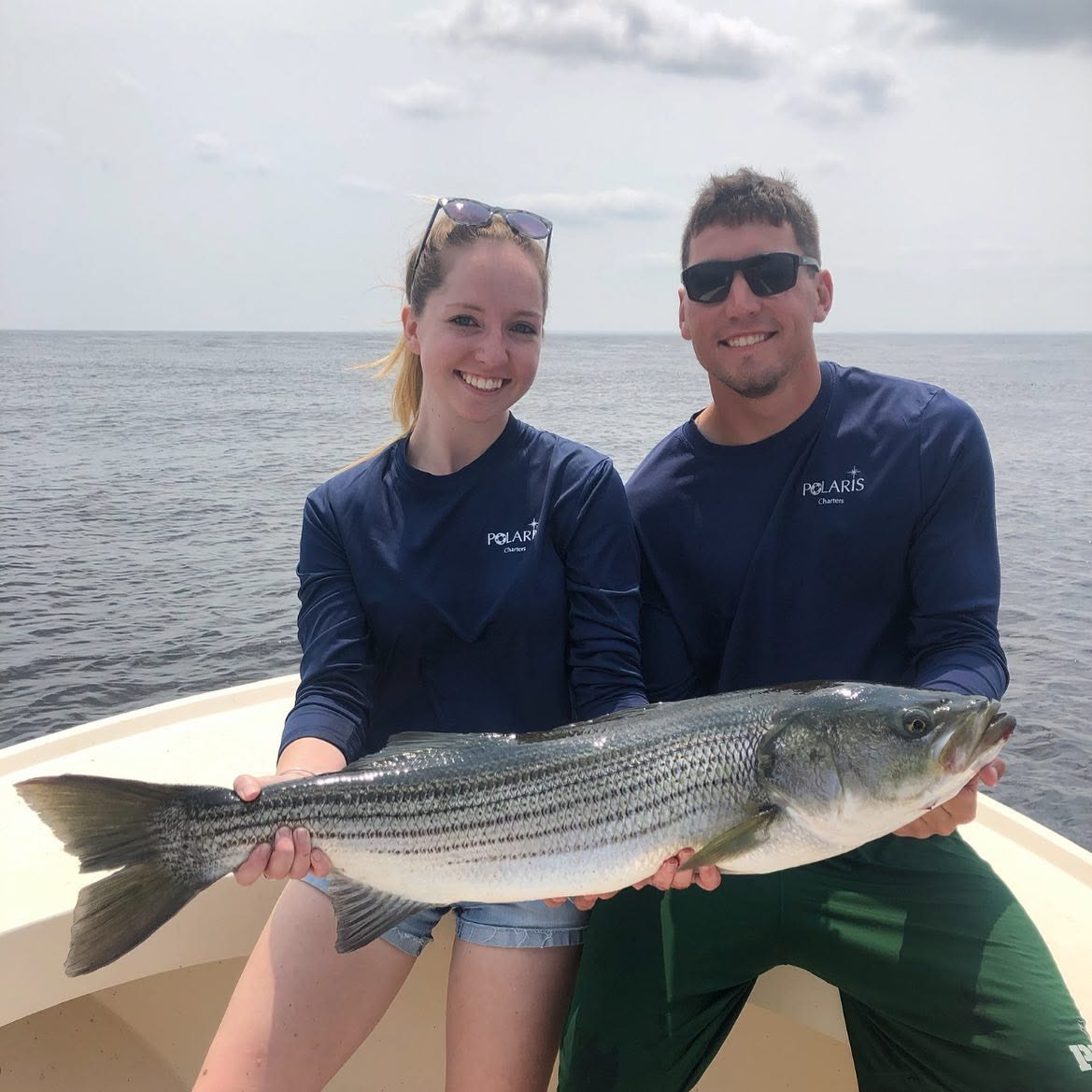 Striped bass caught during fishing trip in Newburyport MA