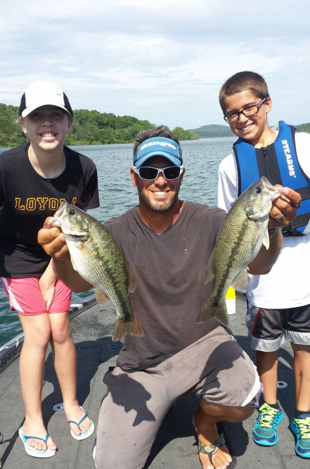 Two anglers fishing in Branson, Missouri