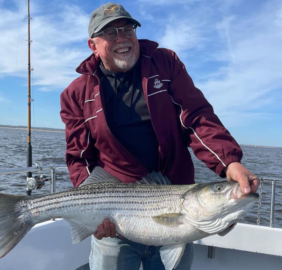 Striped bass caught while fishing in NJ