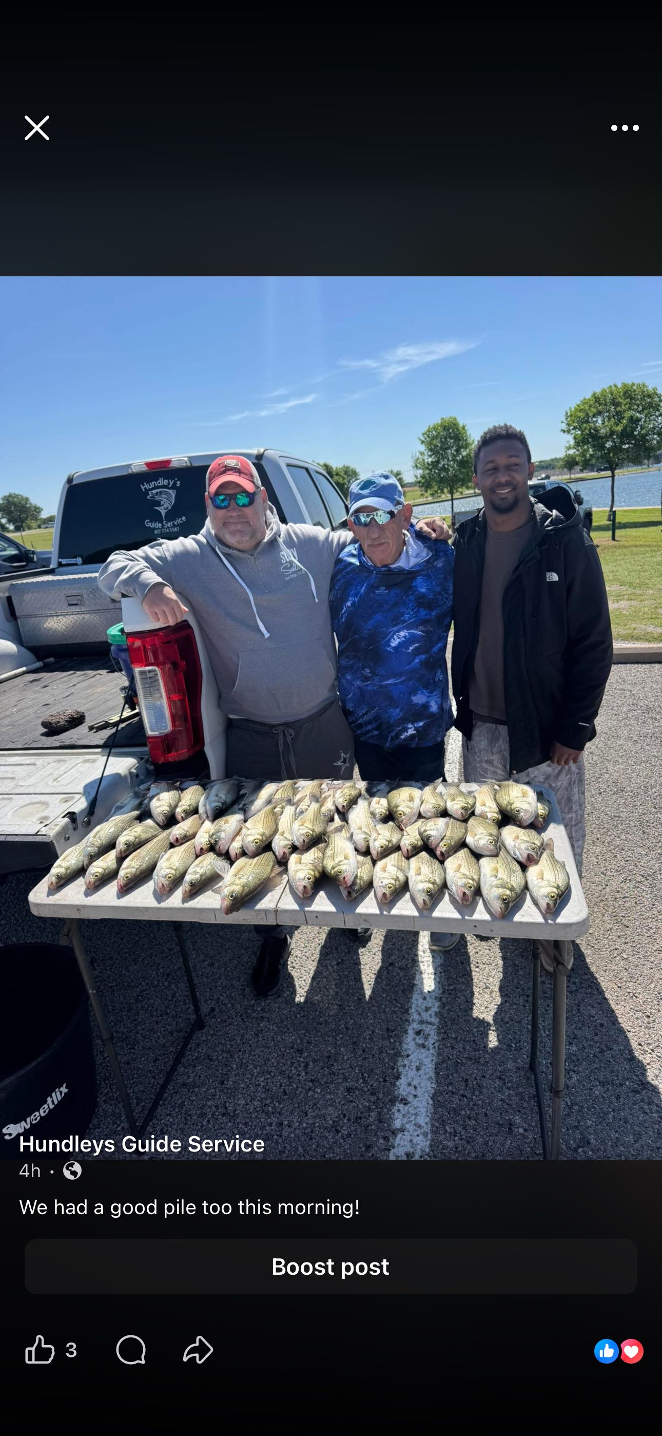 Fresh caught fish displayed on cleaning table after successful fishing trip in Cleburne TX
