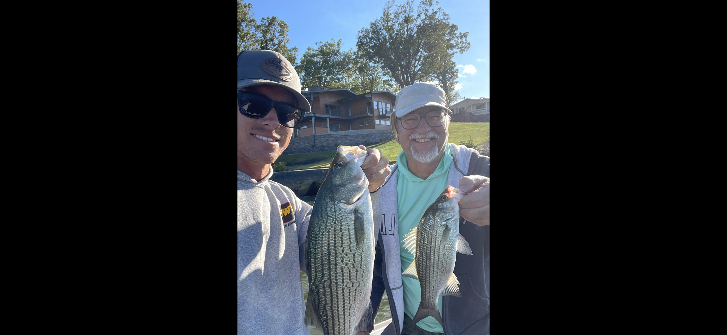 Two Wiper (Hybrid striped bass) fish caught in Lake Ozark