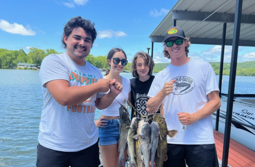 Four anglers fishing at Lake Ozark
