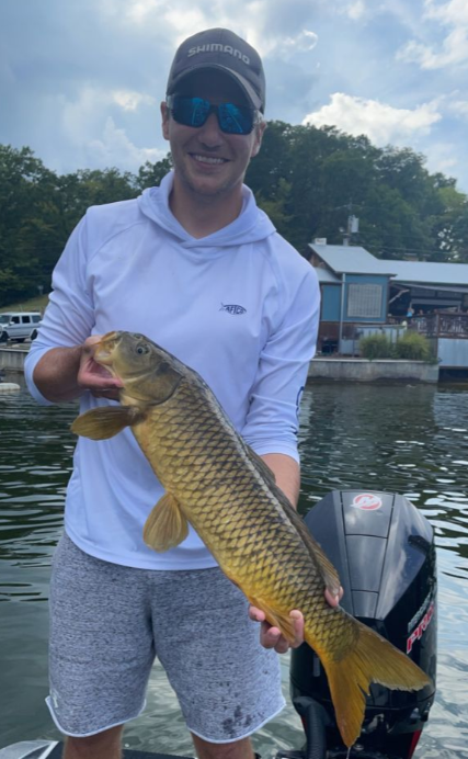 A photo of a 21-inch common carp caught while fishing in MO.