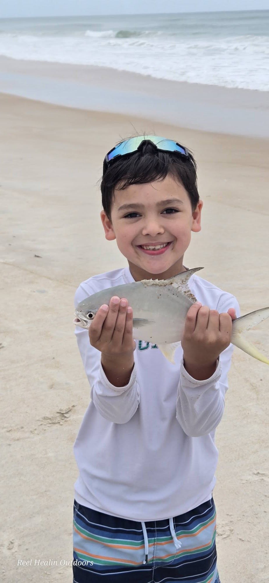 Florida Pompano catch at New Smyrna Beach FL fishing trip