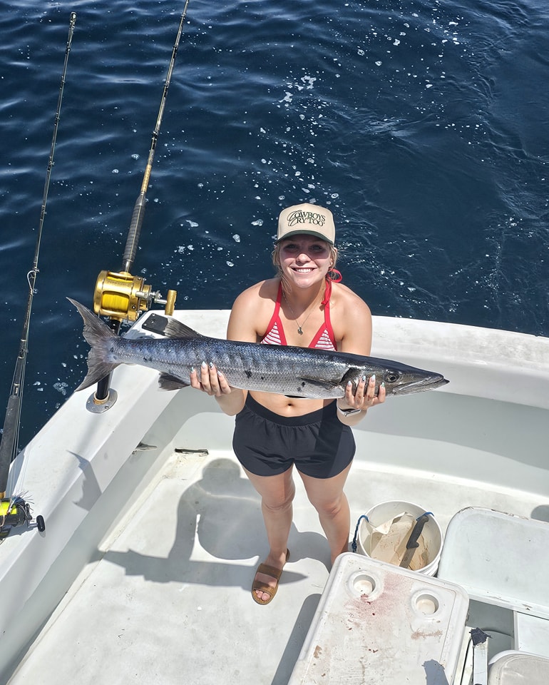 A Great Barracuda fish caught while fishing in Fort Lauderdale