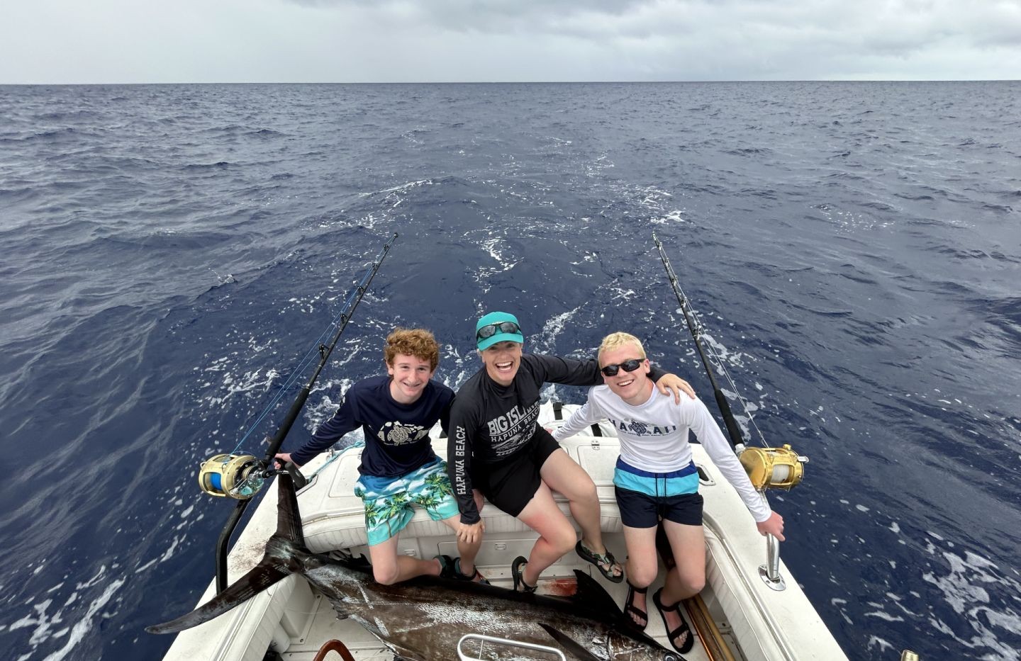 One blue marlin fish caught in Kailua-Kona