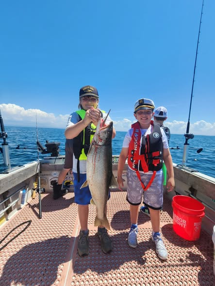 Large salmon caught during fishing trip in Pulaski NY waters