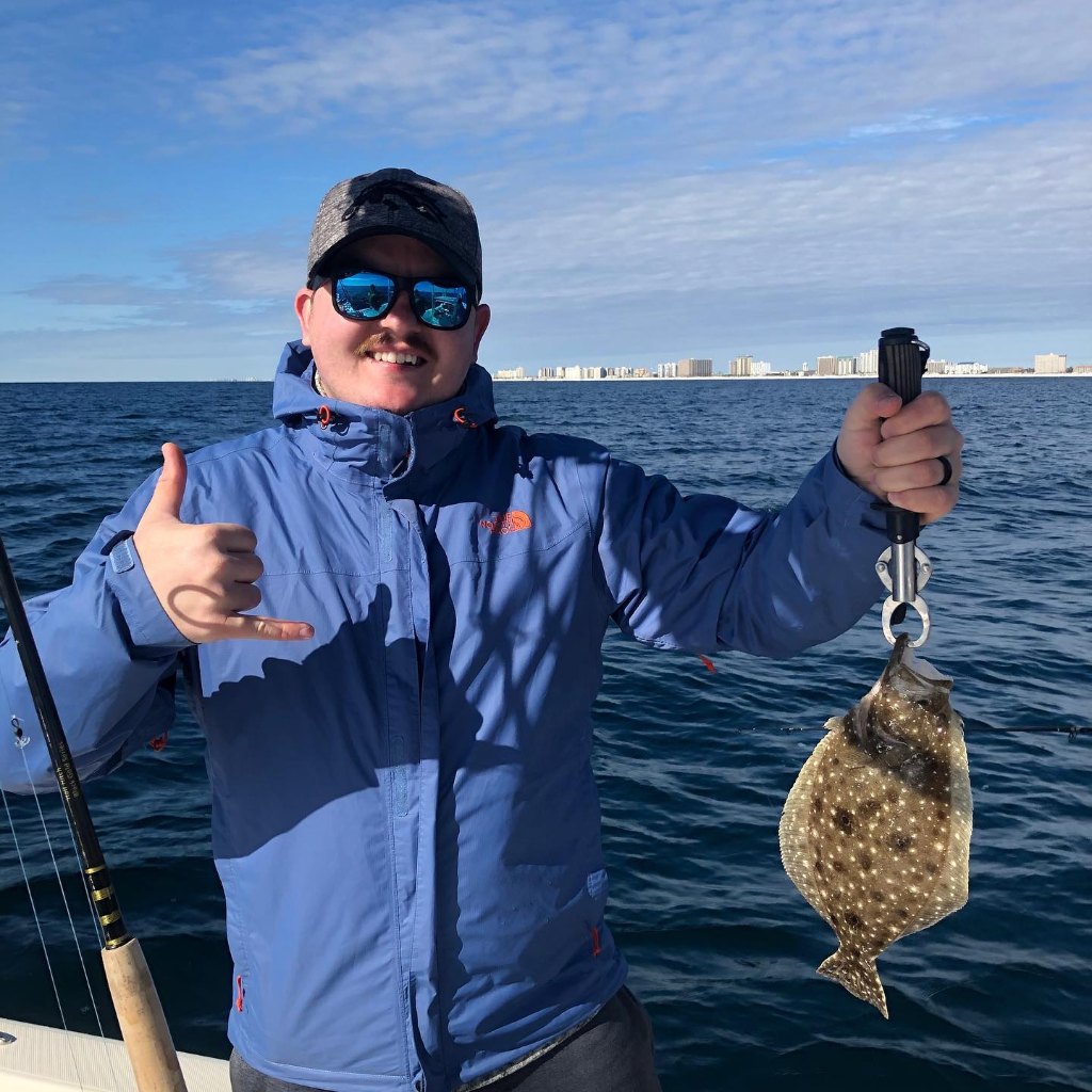 Southern Flounder, 10-inch fish, fishing in FL