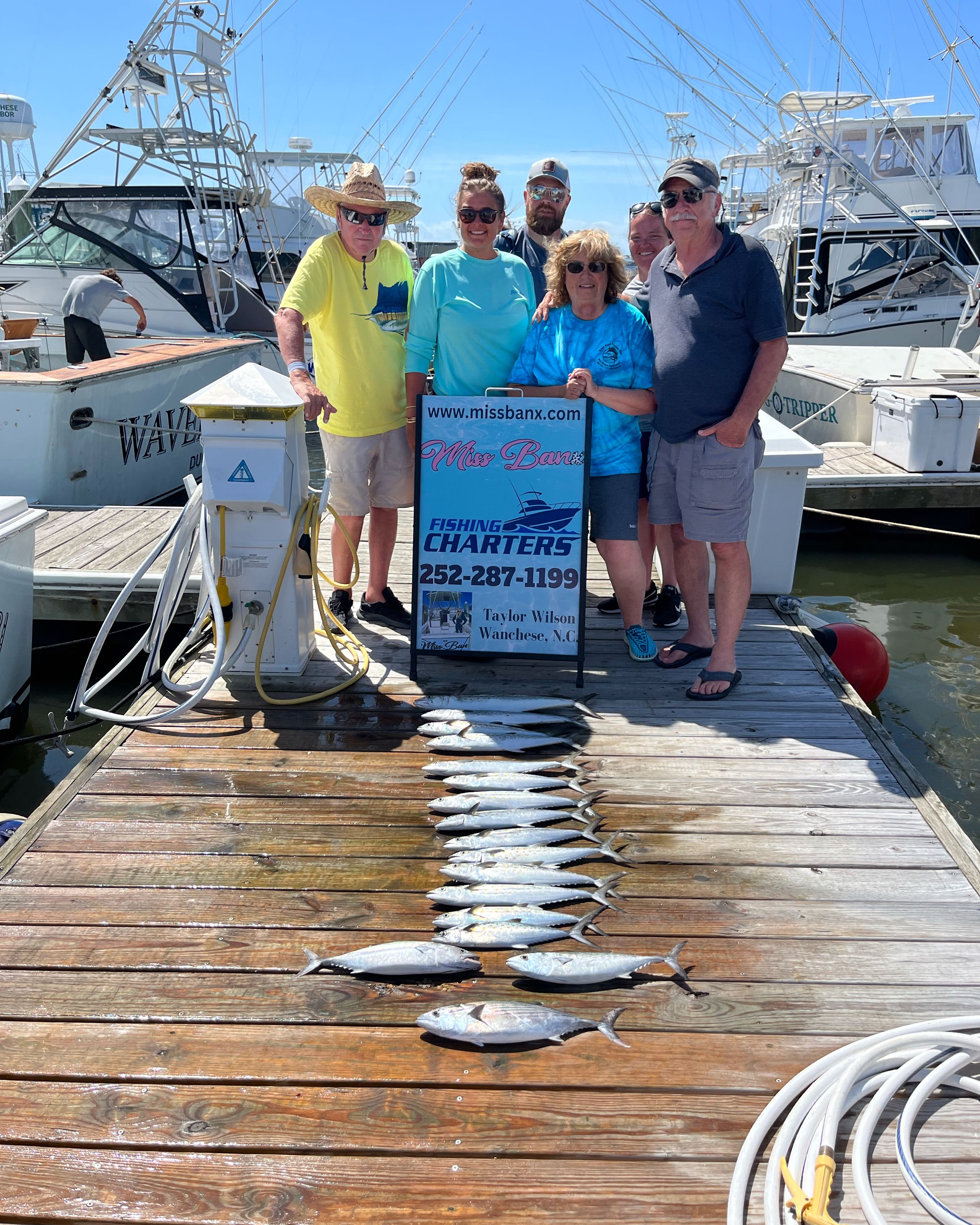 Two large Atlantic Bonito fish caught while fishing in NC
