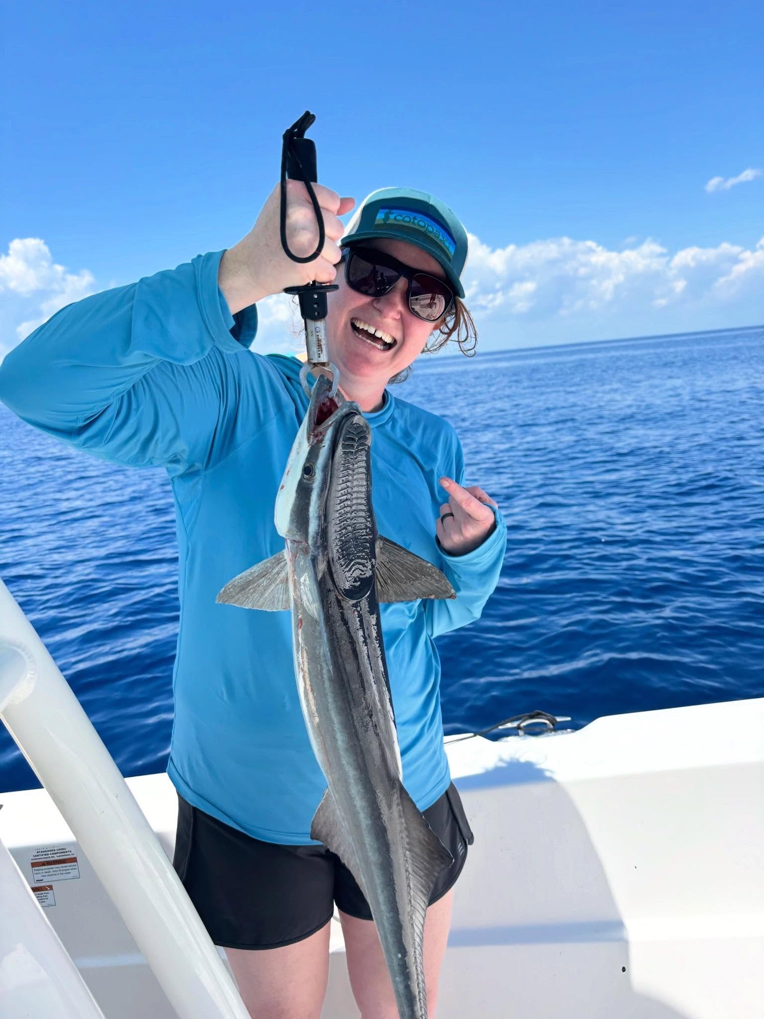Live sharksucker fish caught during fishing trip in Key Largo FL