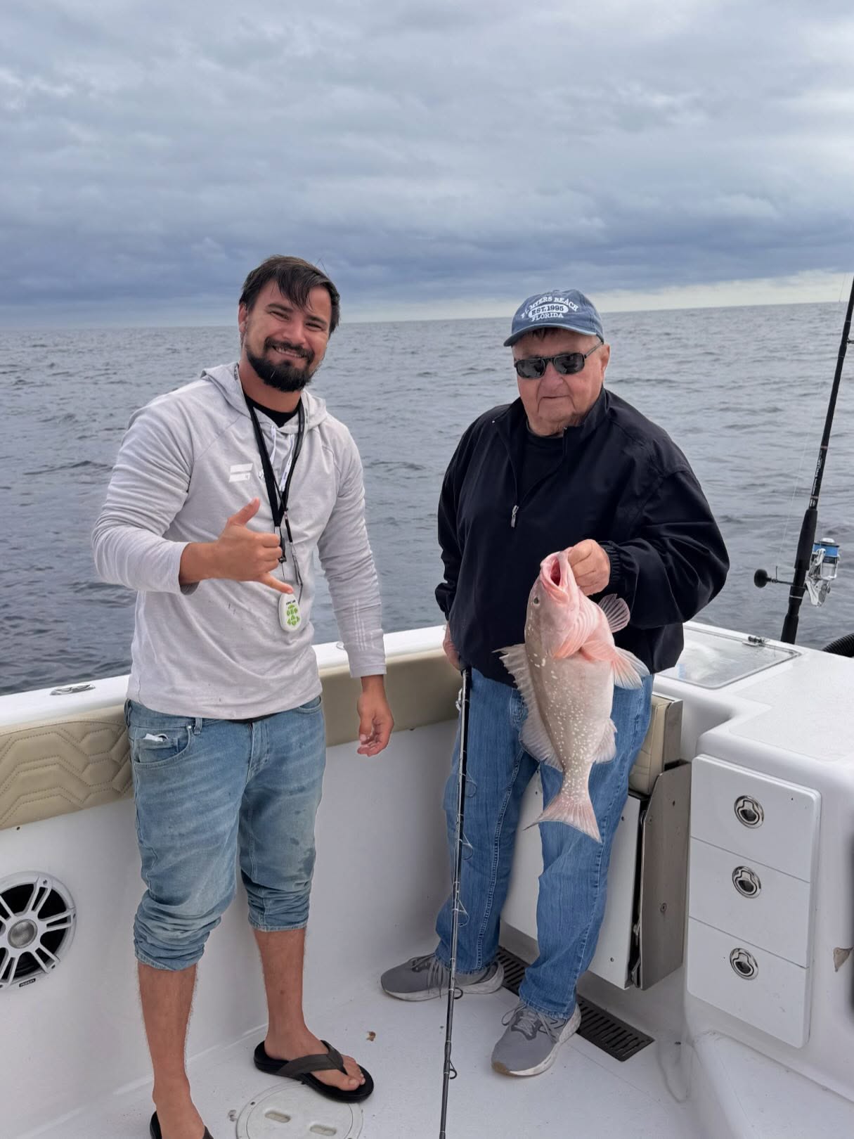 Red grouper catch on fishing boat in Fort Myers FL waters