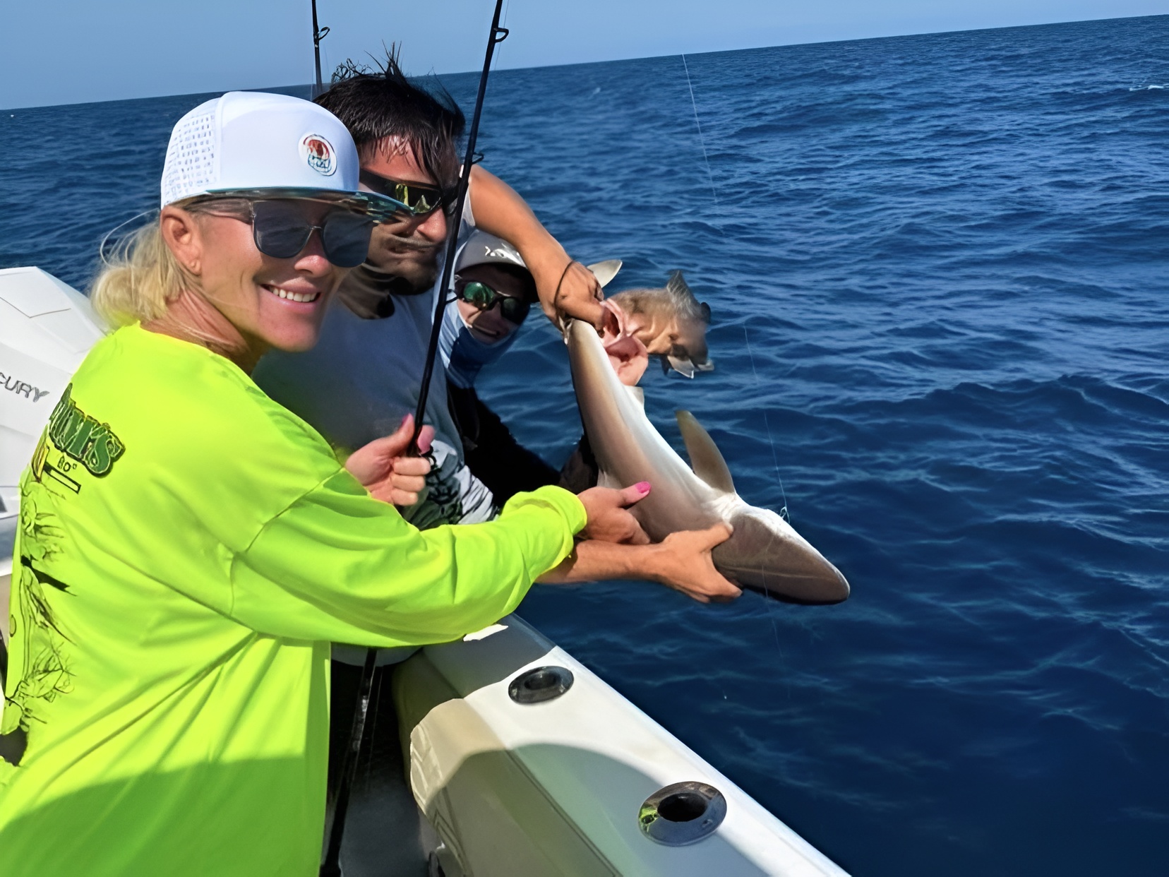 Captain DJ's 6-hour sunset shark fishing charter in Gulf of Mexico for up to 4 guests