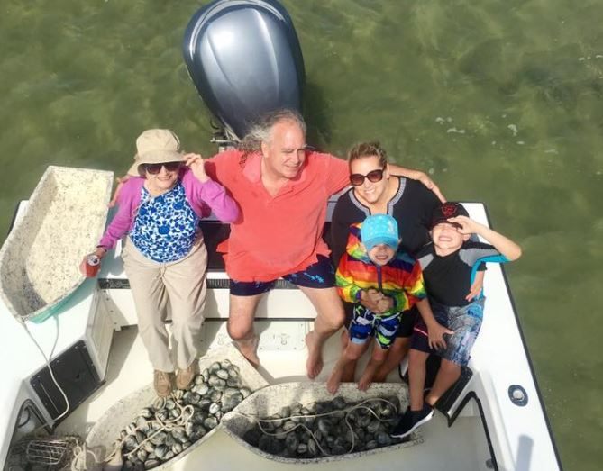 Group of 5 people fishing in North Carolina