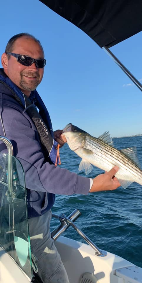 Striped bass caught while fishing in MA