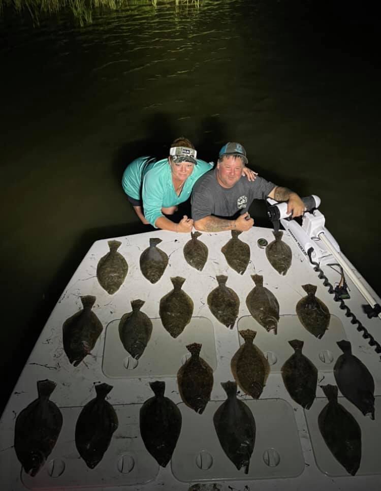 1 small fish caught by 2 people in Matagorda, fishing and hunting