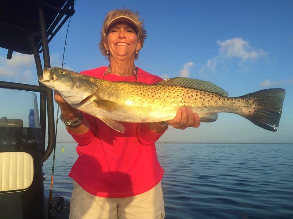 A single spotted weakfish, 34 inches long, caught in TX