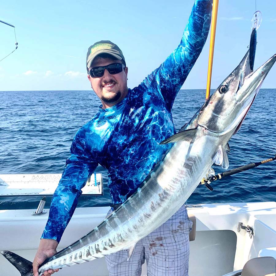 A huge Great Barracuda fish caught while fishing in Destin