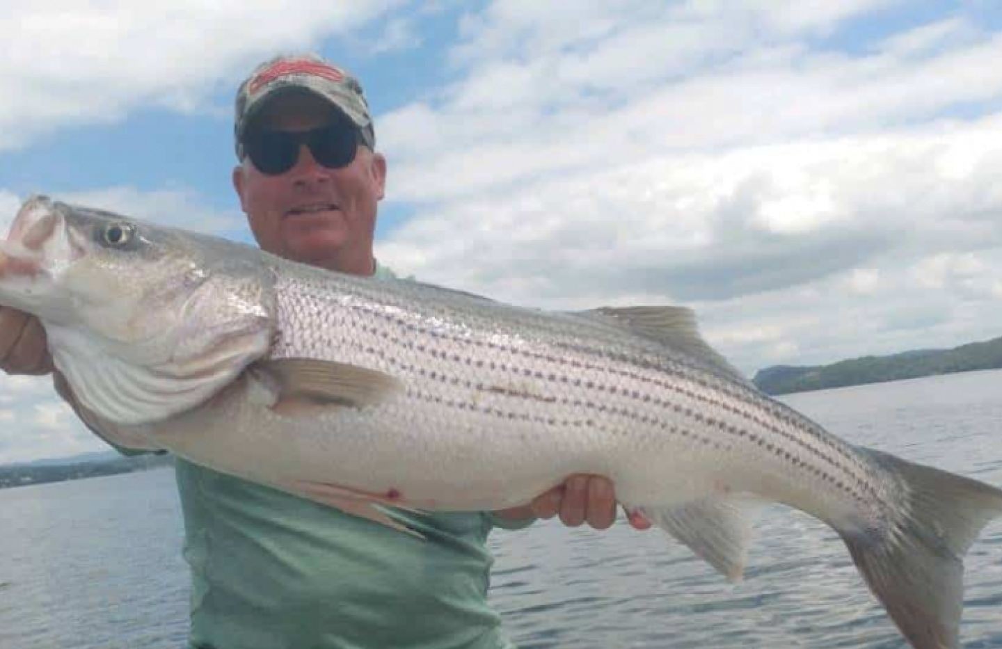 Striped bass catch from fishing trip in Kingston OK