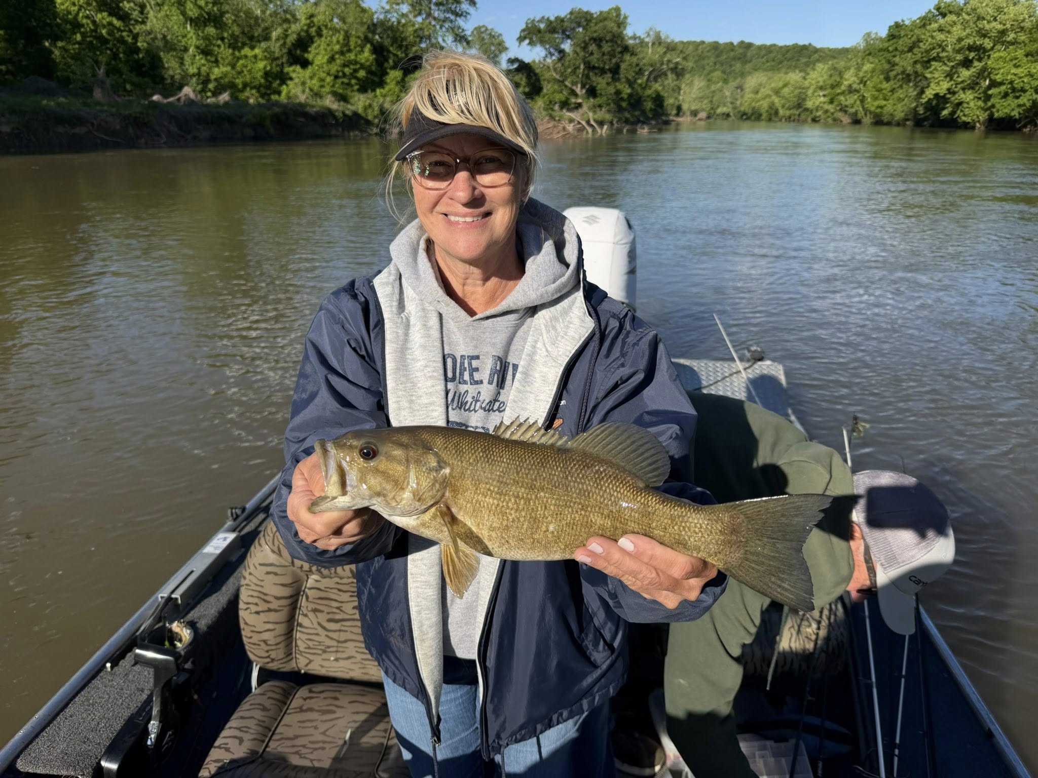 Smallmouth bass caught while fishing in Richland MO from boat on river