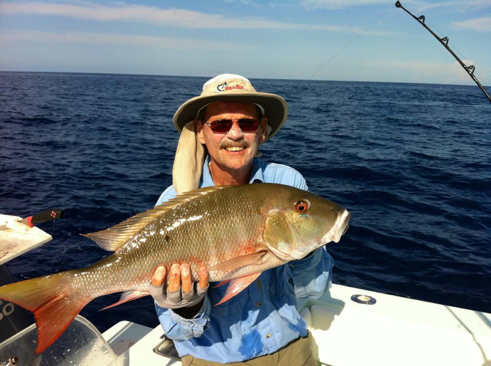 Mutton snapper, a beautiful 27-inch fish caught in FL