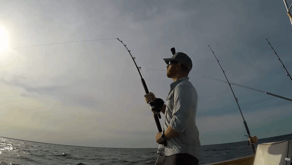 Lone angler fishing in Massachusetts