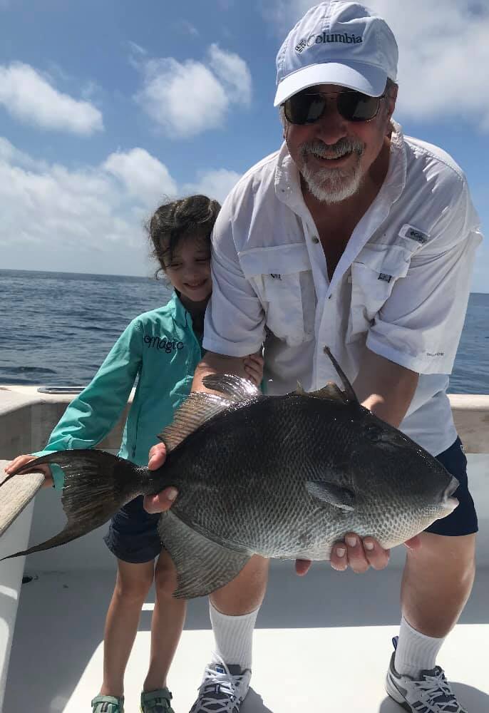 Fishing for a grey triggerfish in Destin