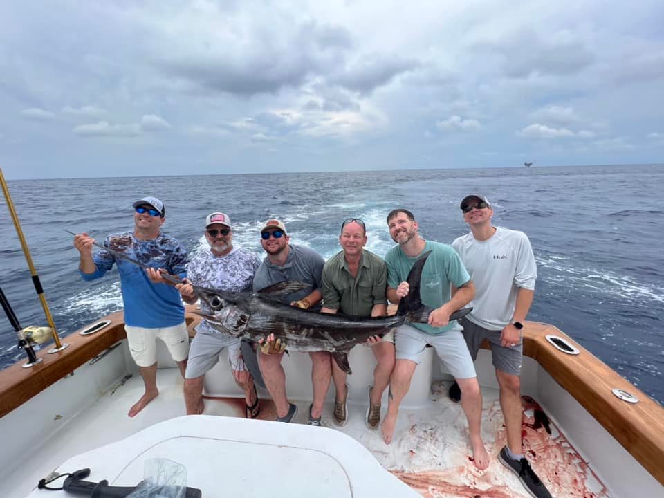 A massive blue marlin caught in Destin, Florida while fishing