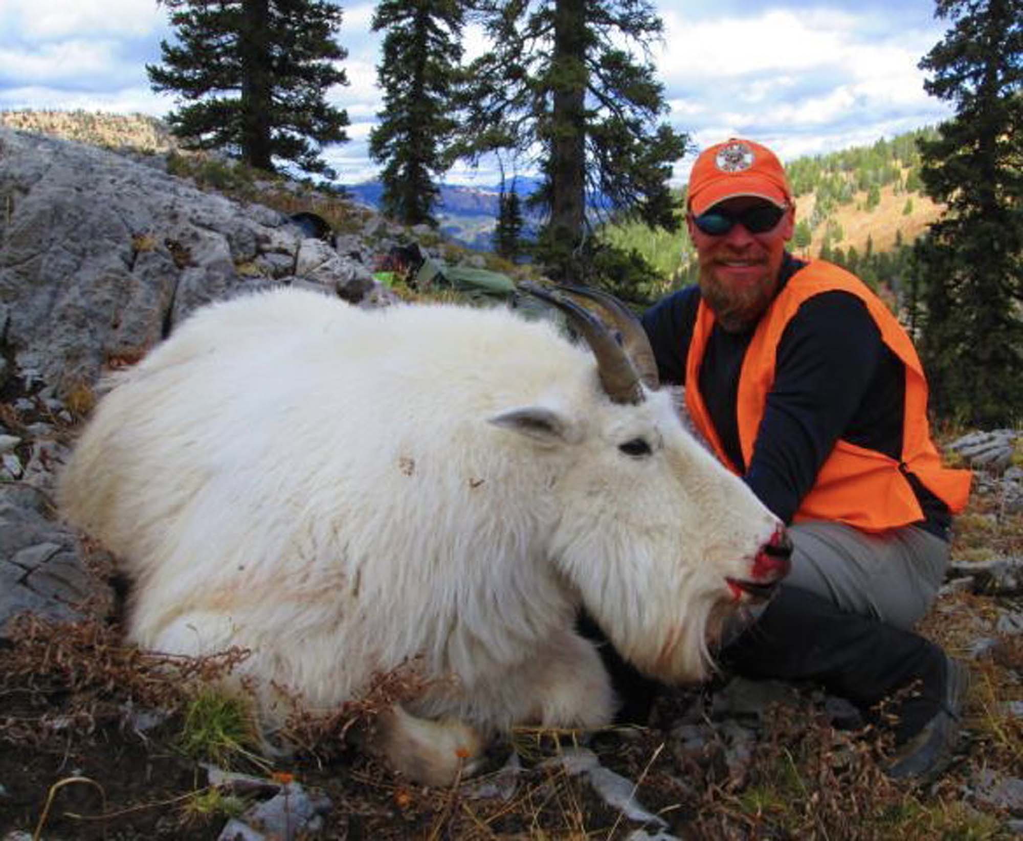 Lone hunter in Idaho, fishing with spear