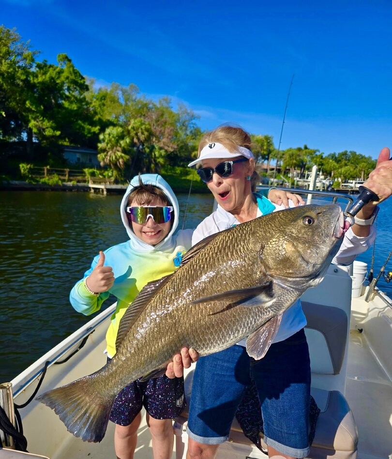 Black drum catch on fishing boat in St. Petersburg FL