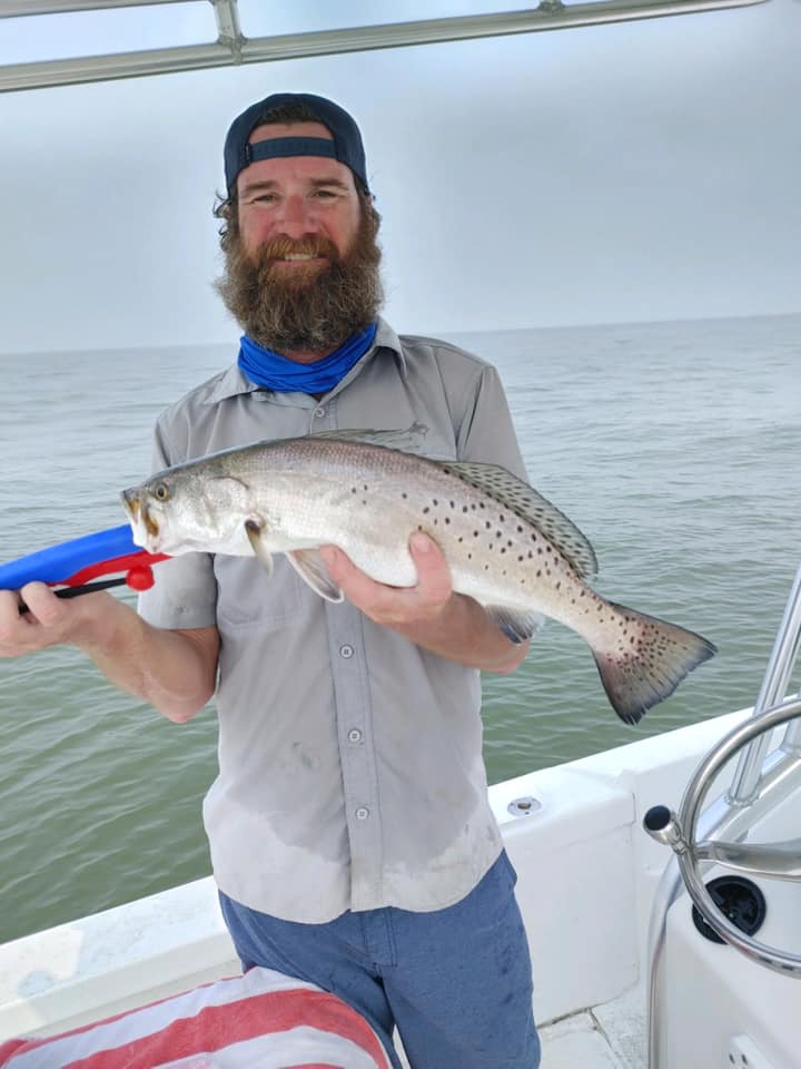 Spotted Weakfish caught by angler in Galveston